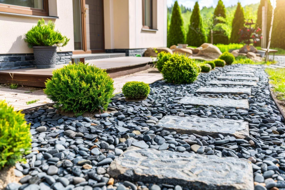 עיצוב גינה מודרנית עם פינת ישיבה ודשא סינטטי