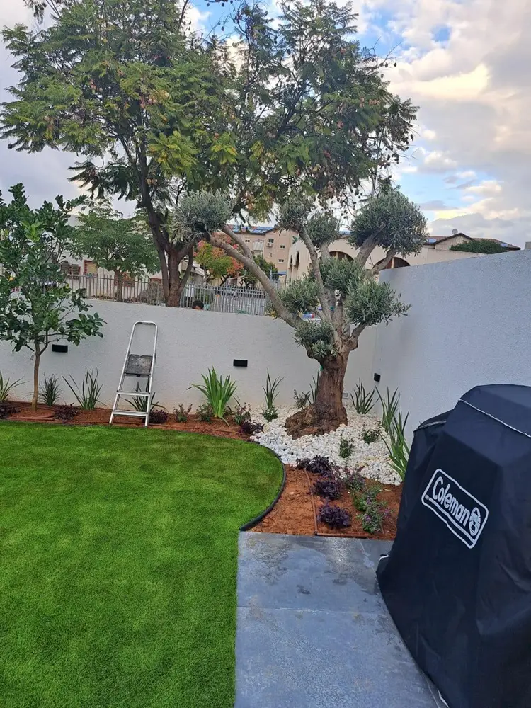 חלוקי נחל ואבנים דקורטיביות בגינה